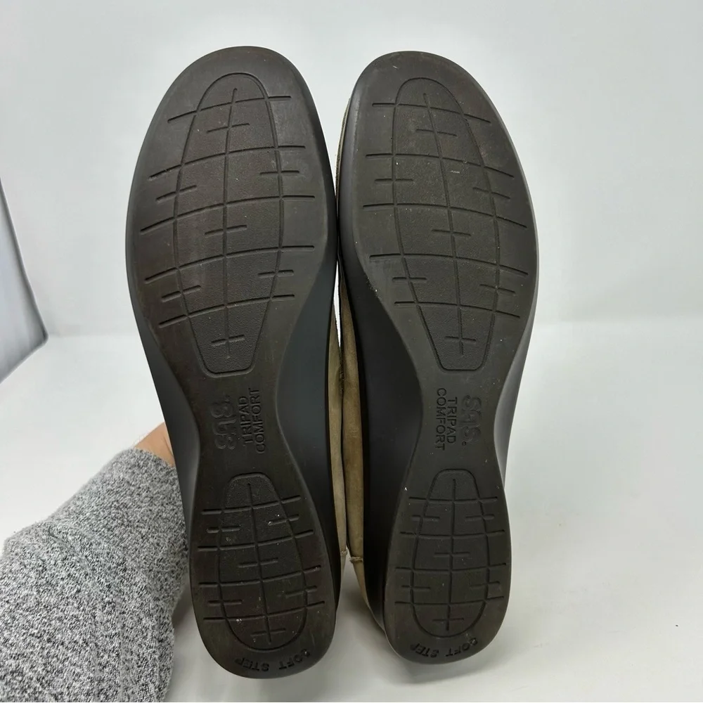 SAS Roamer Sage Beige Leather Walking Shoe Loafers Size 11 N Comfort Active